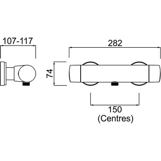 Bristan OPAC thermostatic exposed bar shower valve with Fast Fit connections OP SHXVO ISOL EH C #2