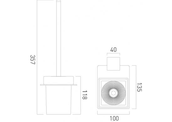 Vado Phase Toilet Brush and Holder #2