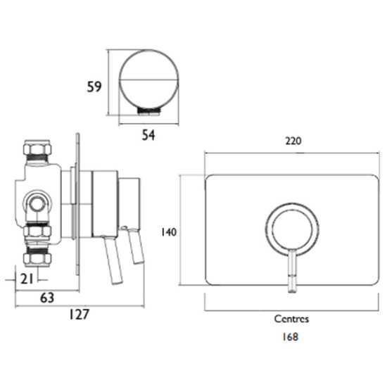 Bristan Prism Concealed Concentric Chrome Shower Valve Only PM2 CSHCVO C #2