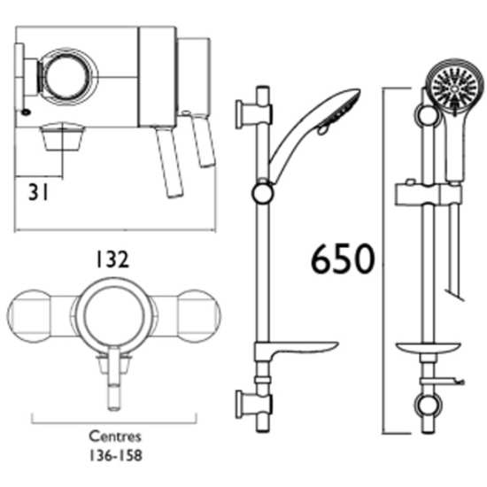 Bristan Prism Exposed Concentric Chrome Shower Valve Kit PM2 CSHXAR C #2