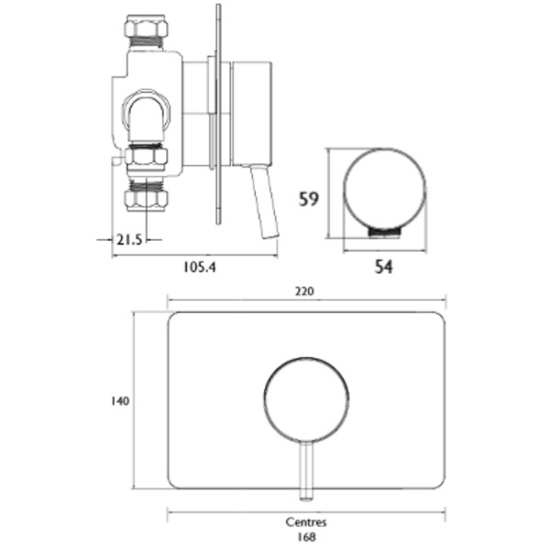 Bristan Prism Concealed Sequential Chrome Shower Valve Only PM2 SQSHCVO C #2