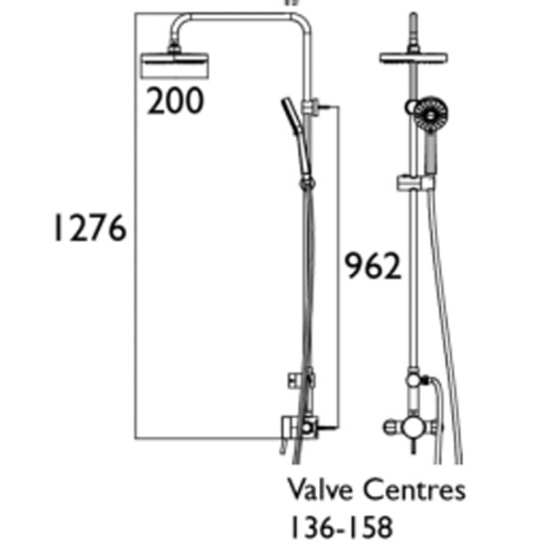 Bristan Prism Exposed Sequential Chrome Shower Valve with Diverter and Rigid Riser Kit PM2 SQSHXDIV C #2
