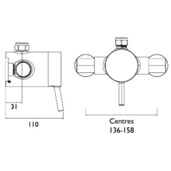 Bristan Prism Exposed Sequential Chrome Top Outlet Shower Valve Only PM2 SQSHXTVO C #2