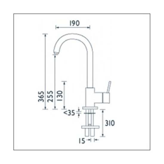 Bristan Prism Chrome Mono Kitchen Mixer Tap PM SNK C #2