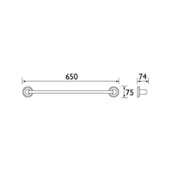 Bristan Solo Towel Rail Chrome Plated SO RAIL C #2