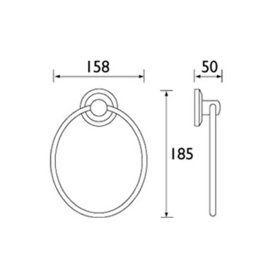 Bristan Solo Towel Ring Chrome Plated SO RING C #2