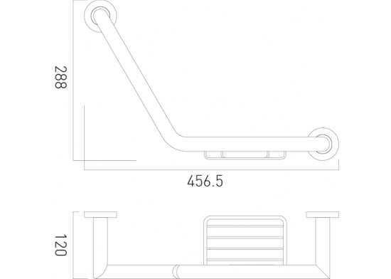 Vado Spa Angled Grab Rail with Basket #2