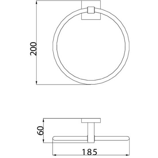Bristan Square Towel Ring SQ RING C #2