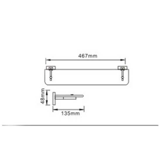 Bristan Square Glass Shelf SQ SHELF C #2