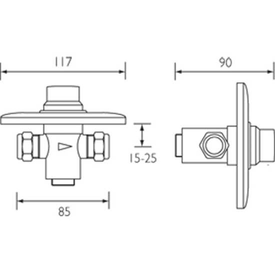 Bristan Concealed Timed Flow Control for Water Economy TUF100CCP #2