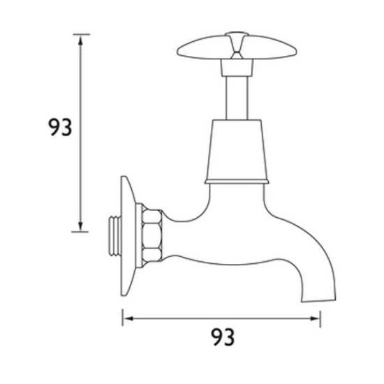 Bristan 5412 Cross Top Bib Kitchen Taps Chrome Plated VAX BIB C #2