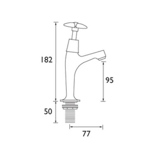 Bristan 5412 Cross Top High Neck Pillar Kitchen Taps Chrome Plated VAX HNK C #2
