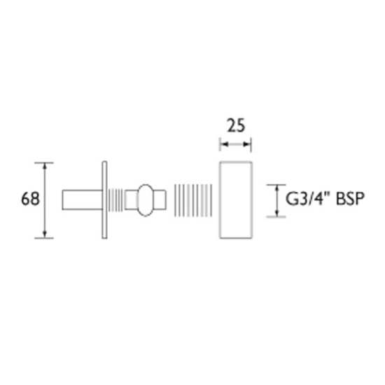 Bristan Wall Mount Fixings Chrome Plated WMNT10 C #2