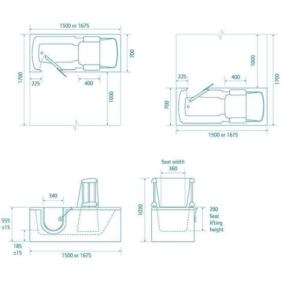 Montana 1670 Easy Access Walk In Bath with Powered Seat #3