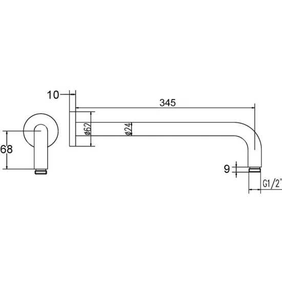 Hudson Reed Wall Mounted Arm ARM01 #2