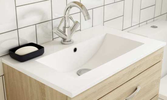 Nuie Athena Gloss White Wall Hung 800mm Cabinet and Basin 2 ATH062B #3