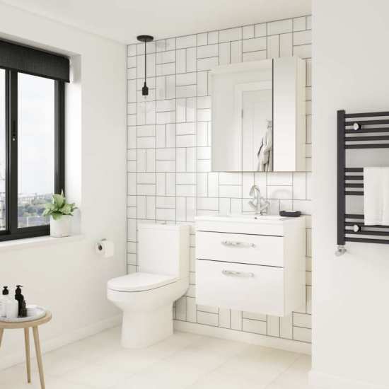 Nuie Athena Gloss White Wall Hung 800mm Cabinet and Basin 1 ATH069A #4