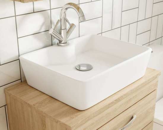 Nuie Athena Gloss White Wall Hung 800mm Cabinet and Worktop ATH069W #3