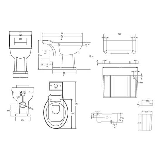 Hudson Reed Richmond Comfort Height Close Coupled Pan and Cistern CCR033 #2