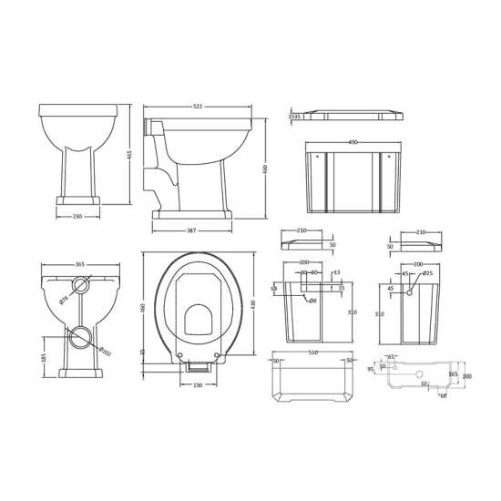 Hudson Reed Richmond Comfort Height High Level WC And Flush Pipe CCR035 #2