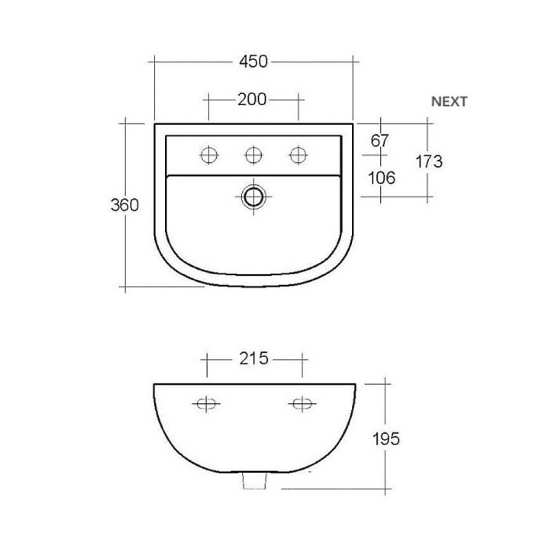 RAK Compact 1 Tap Hole Basin 450 x 360 CO0701AWHA #2