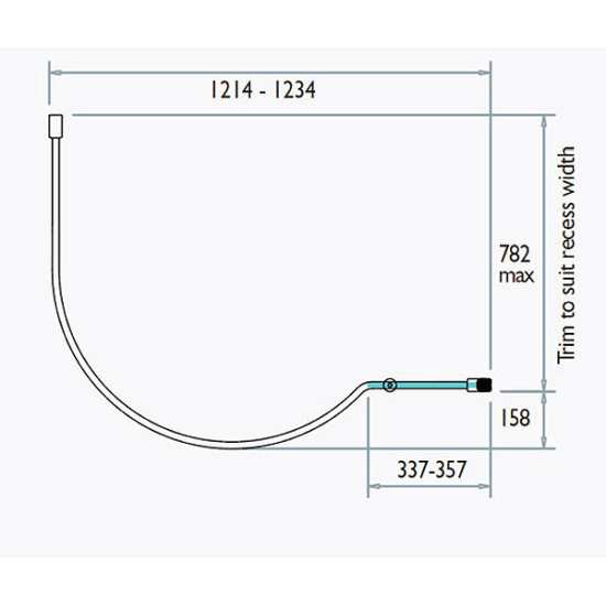 Kudos Inspire Over Bath Shower Panel with Shower Curtain Rail Corner #2