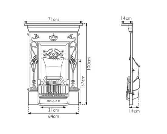 Carron Crocus Black Cast Iron Combination Fireplace RX247 #2