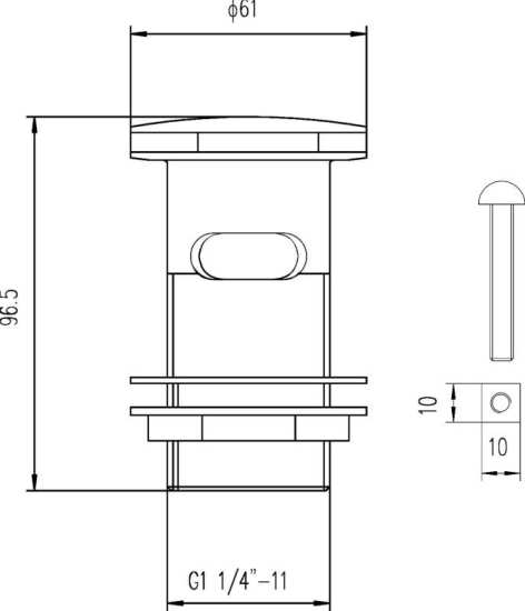 Nuie Push Button Basin Waste EK303 #2