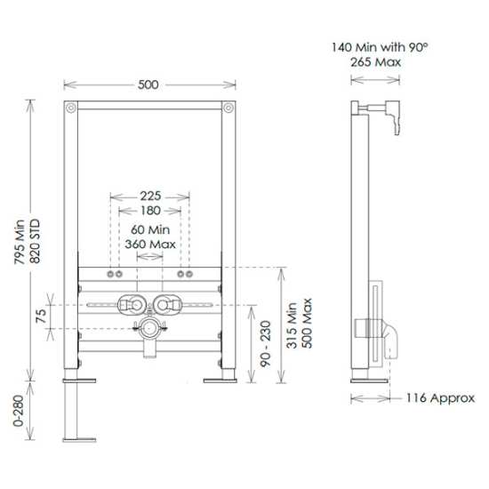 Easi Plan 820mm Bidet Frame #2