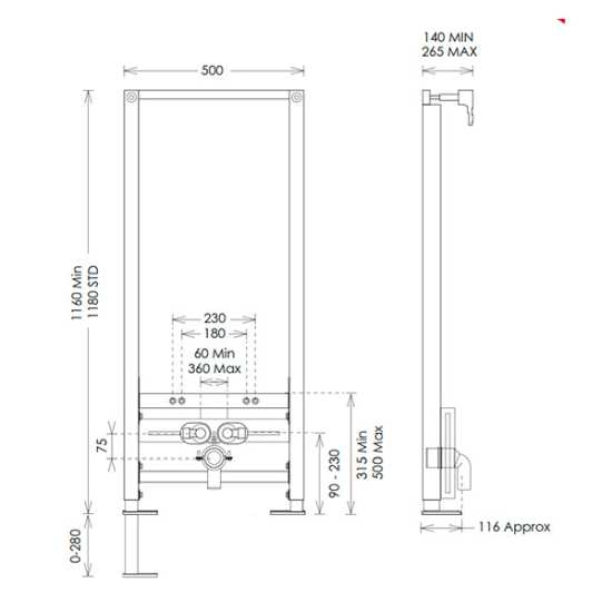 Easi Plan 1180mm Bidet Frame #2