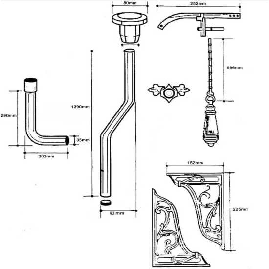Hudson Reed High Level Flush Pipe Pack FA313 #2