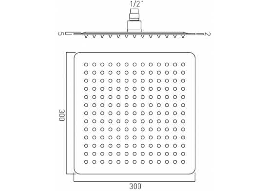 Vado Aquablade Single Function Easy Clean Slim Line Square Shower Head 300mm #2