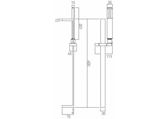 Vado Slide Rail Shower Kits Instinct Single Function Slide Rail Shower Kit #2