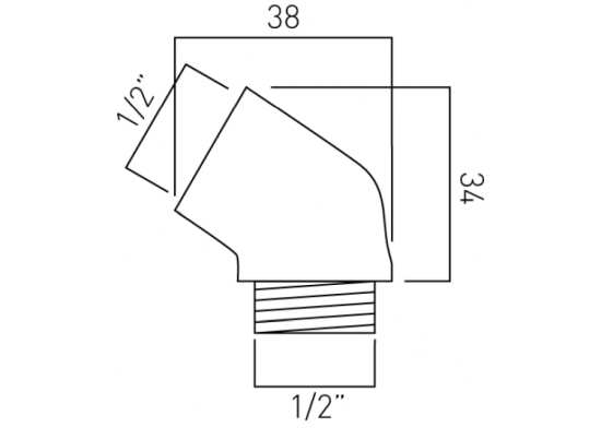 Vado Elbow To Suit Deck Mounted Pull Up Handsets Deck Mounted #2