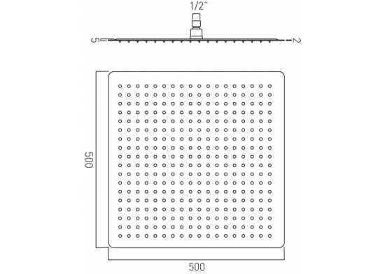 Vado Aquablade Single Function Easy Clean Slim Line Square Shower Head 500mm #2