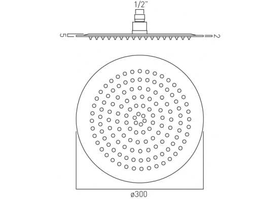 Vado Aquablade Single Function Easy Clean Slim Line Round Shower Head 300mm #2