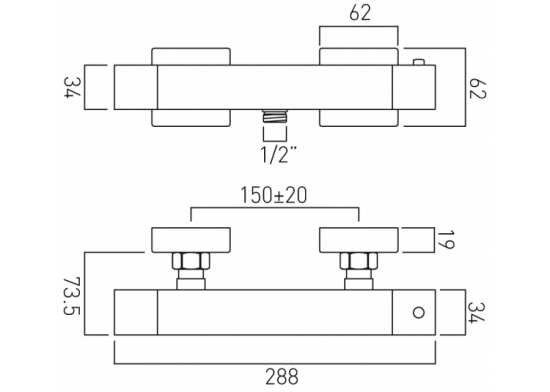 Vado Exposed Thermostatic Shower Valve #2