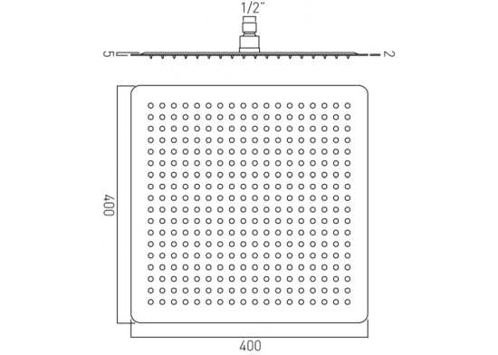 Vado Aquablade Single Function Easy Clean Slim Line Square Shower Head 400mm #2
