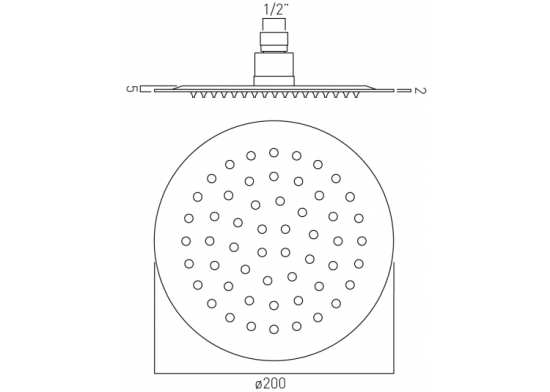 Vado Aquablade Single Function Easy Clean Slim Line Round Shower Head 200mm #2