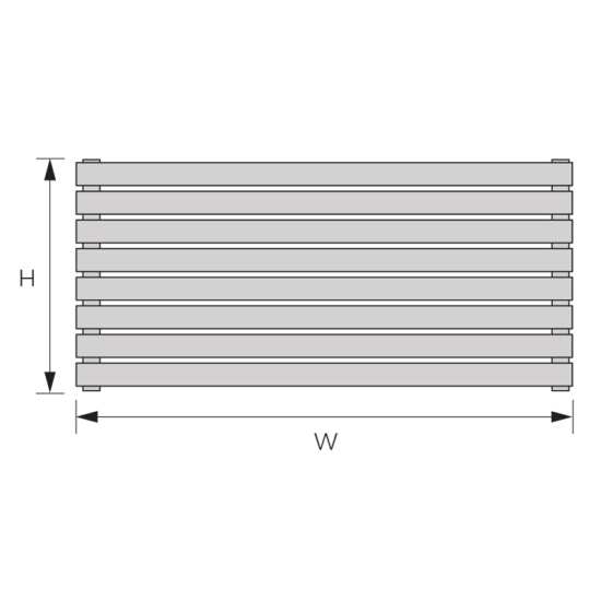 Rads 2 Rails Finsbury Double Panel WHITE Horizontal Radiator 600mm x 1000mm #2