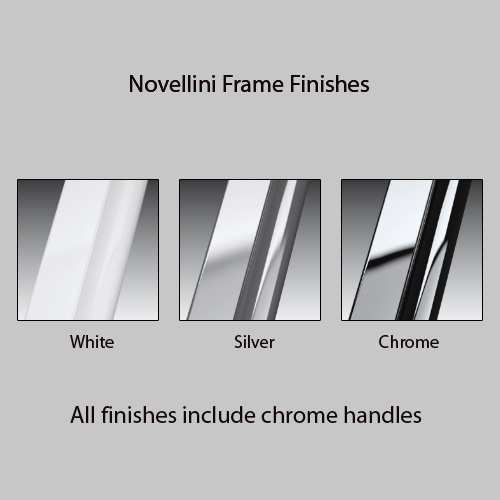 Novellini Aurora 2 Two Hinged Bath Screen CHROME Finish CLEAR Glass 1500mm x 1200mm #2