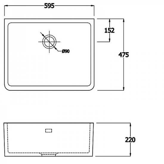 RAK Gourmet Belfast Style Sink 595 x 475 OC84AWHA #3