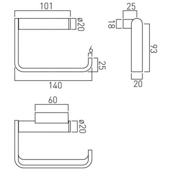 Vado Infinity Open Toilet Roll Paper Holder #2