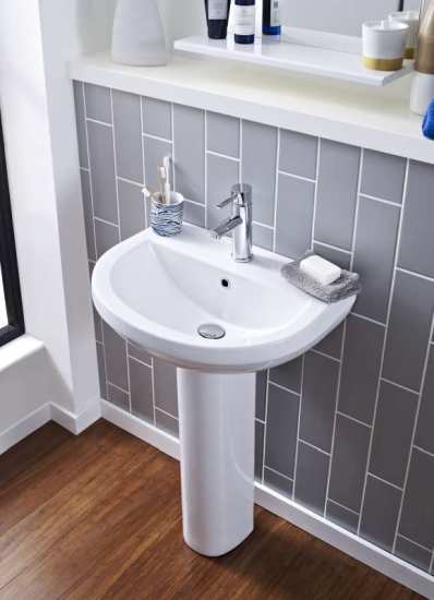 Nuie Ivo 550mm Basin and Pedestal 1 Tap CIV002 #3