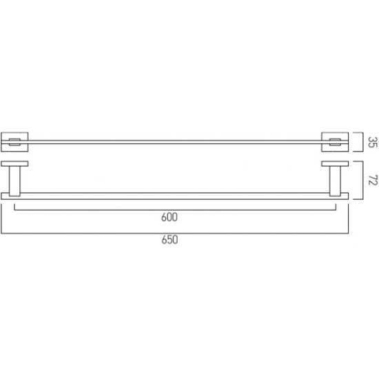 Vado Level Towel Rail 650mm Wall Mounted #2