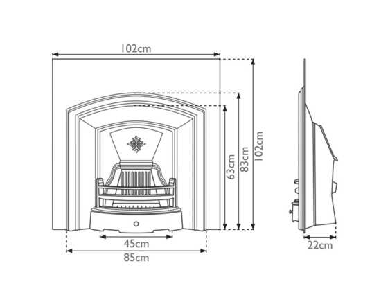 Carron London Plate Full Polish Fireplace Insert RX091 #3
