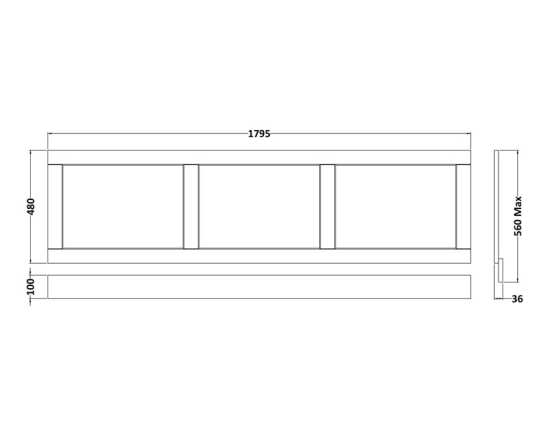 Hudson Reed Old London Timeless Sand 1800mm Front Bath Panel LOP407 #2