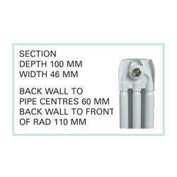 Apollo Monza 3 Column Horizontal Aluminium Column Radiator 670 x 802mm AL3C6H800 #2
