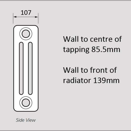 MHS Multisec Wall 600mm High x 806mm Wide 3 Column Radiator #3