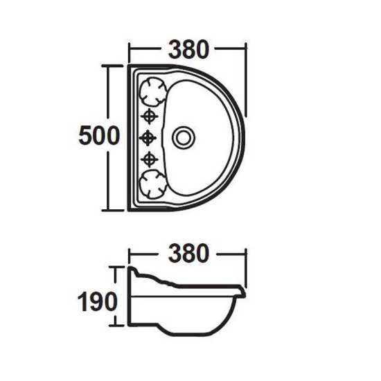 Hudson Reed Chancery 500mm Basin (1 Tap Hole) NCA104 #2